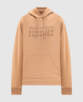 Maison Margiela MM6 Коричневе худі з принтом логотипа SH0GU0035M25025