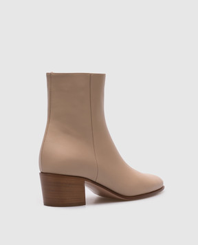 Gianvito Rossi Бежевые кожаные ботинки Spencer G7297745CUO