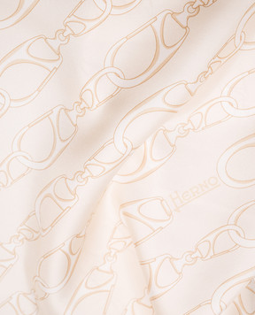 Herno Бежева хустка із шовку в принт FOULARD9015030