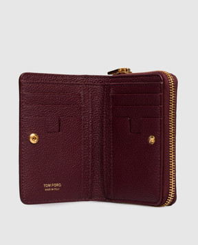 Tom Ford Бордовый кожаный кошелек с монограммой логотипа S0524LCL095G