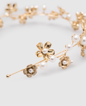 LELET NY Золотистий обруч Brynn з покриттям 14 карат та перлами LELSS252000G