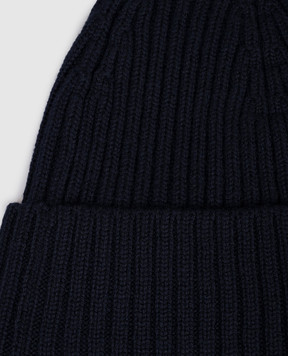 Cashmere&Whiskey Синяя шапка из шерсти мериноса 201