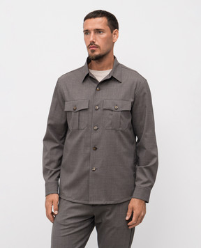Canali Сіра сорочка з вовни AS0499831019