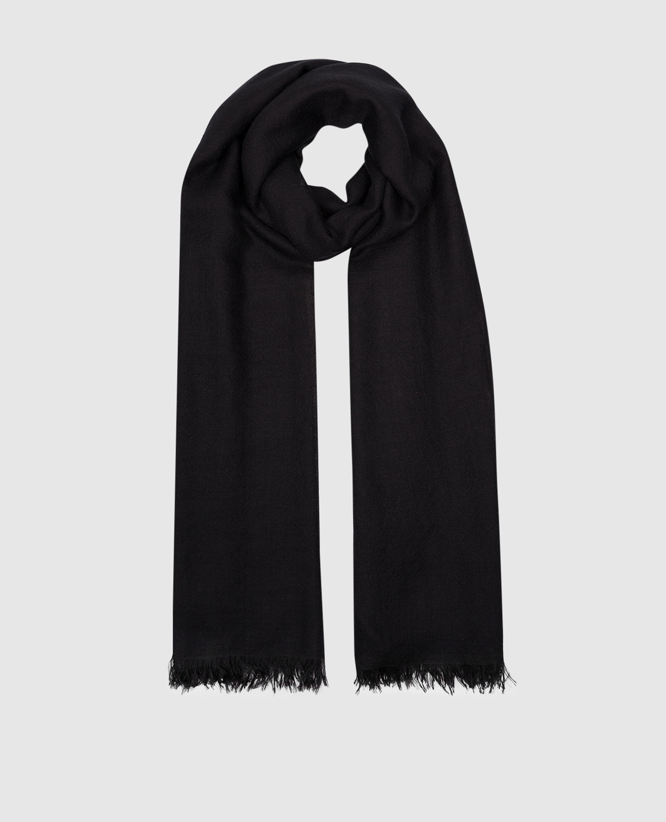 Black stole made of cashmere and silk