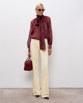 Etro Жовті джинси кльош з вишивкою емблеми WRNB0026AV689