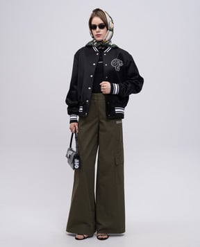Off-White Черное поло с вышивкой логотипа OWHV003S25KNI001
