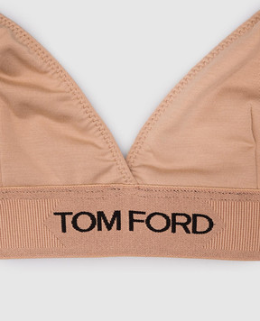 Tom Ford Бежевый лиф с логотипом BRJ009JEX166