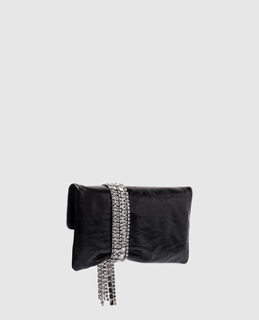 Jimmy Choo Чорний шкіряний глянцевий клатч Zandra ZANDRABYN