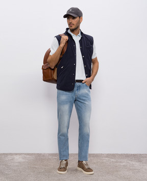 Brunello Cucinelli Голубое поло M29800125