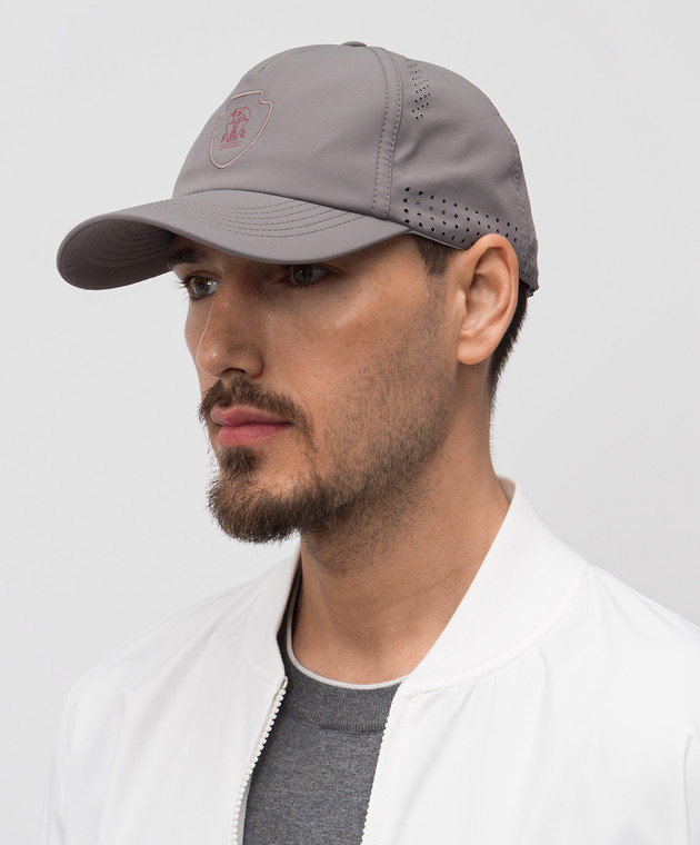 Brunello Cucinelli Серая кепка с эмблемой MCAP9911T изображение 2