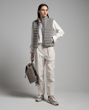 Brunello Cucinelli Білі штани з гравіюванням логотипа ML180P8559
