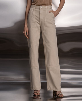 Helmut Lang Бежеві джинси з нашивкою логотипа N10DW202