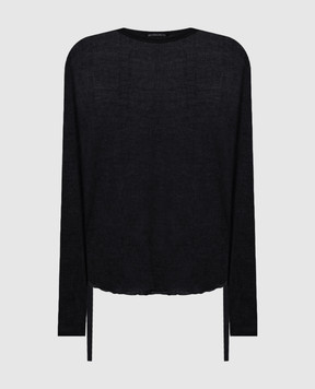 Ann Demeulemeester Чорний топ Oke з вовною B0012327FA619