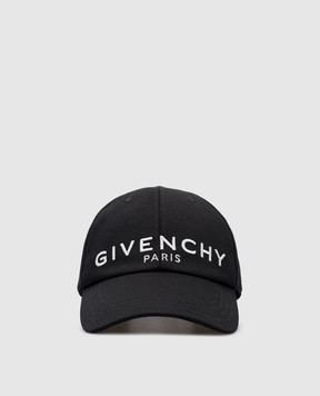 Givenchy Чорна кепка з контрастною вишивкою логотипа Givenchy Paris BPZ022P0PX