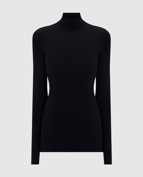 John Smedley Чорний гольф VENESSA в рубчик з вовни мериноса VENESSA