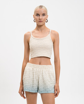 Off-White Бежевый топ с логотипом 2AD27KT25JER001