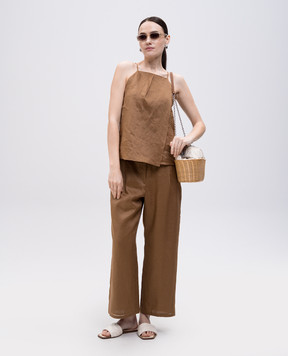 Max Mara Коричневий топ SUMMER з рамі SUMMER