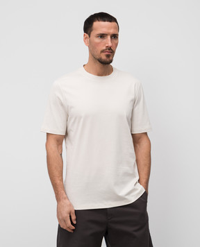 Brunello Cucinelli Бежевая футболка прямого кроя M0B131308