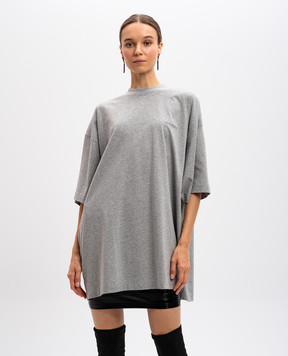 Vetements Серая меланжевая футболка с вышивкой логотипа UA66TR765G