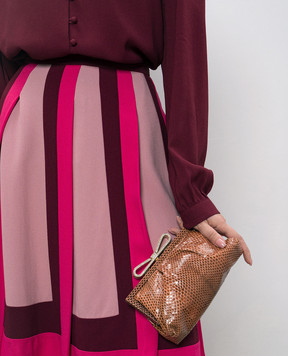 Valentino Коричневый клатч из кожи рептилии BWB00152