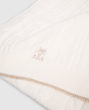 Brunello Cucinelli Дитячий білий шарф з кашеміру B12M16569B
