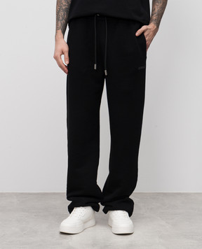 Off-White Черные спортивные брюки с вышивкой логотипа OMCH054C99FLE004