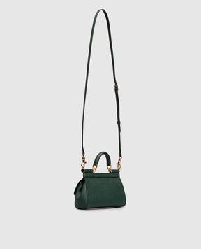 Dolce&Gabbana Зелена шкіряна сумка-міні Sicily з логотипом BB7116B1001