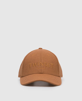Twinset Коричнева кепка з вовною 252TA4430