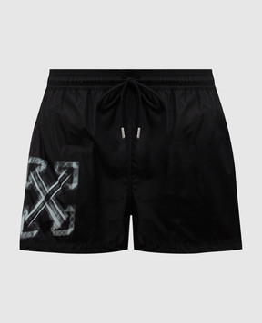 Off-White Чорні шорти з емблемою Errow OMFD014S25FAB004