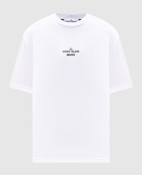 Stone Island Біла футболка з принтом K2S152100037S0091