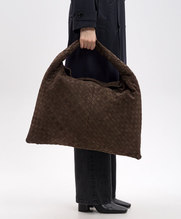 p*a様 2018FW Bottega Veneta Bottega Veneta - Коричневая замшевая сумка-тоут с плетением