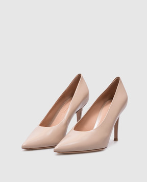 Gianvito Rossi Бежевые кожаные глянцевые туфли G2227785RIC