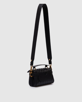 Balmain Черная кожаная сумка B-Buzz с логотипом EN1AE742LHLB
