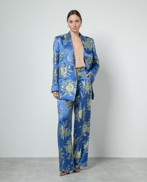 Etro Синие брюки с жаккардовым узором WREA000999TJD44