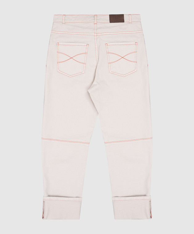 Brunello Cucinelli Детские серые джинсы с вышивкой логотипа B277PD310B изображение 2