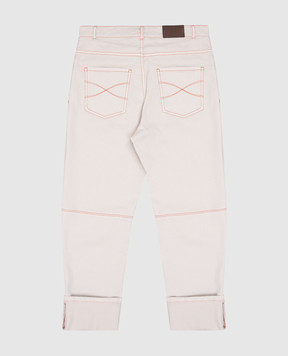 Brunello Cucinelli Детские серые джинсы с вышивкой логотипа B277PD310B