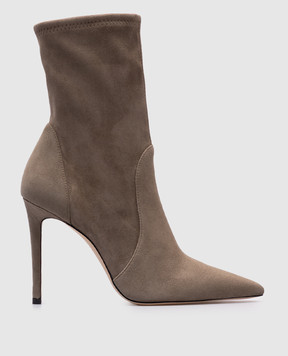 Stuart Weitzman Замшевые ботильоны цвета хаки POWER SJ975