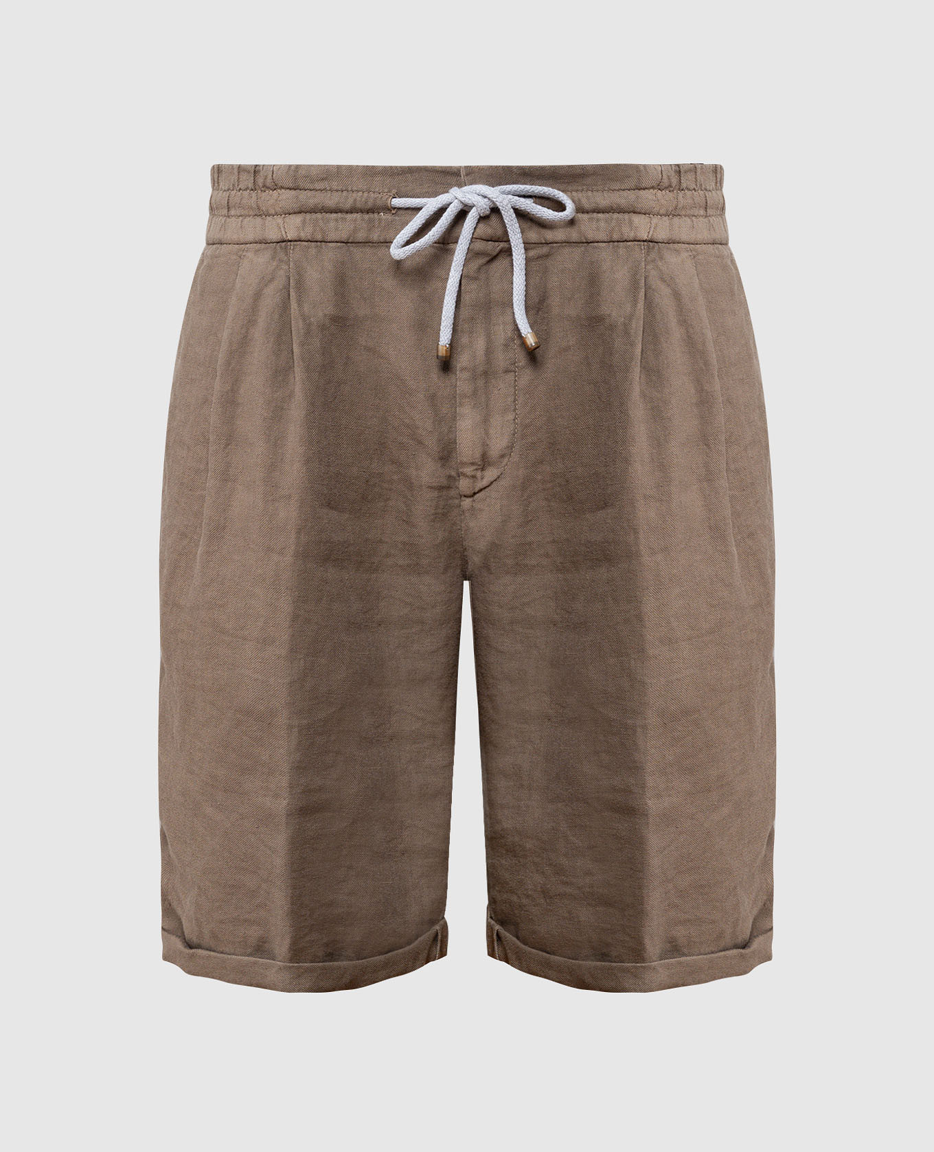 Beige linen shorts