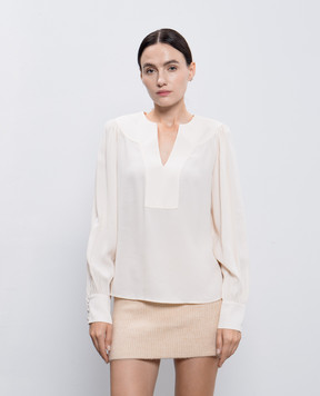 Twinset Бежева блуза з драпіруванням 242TT2410