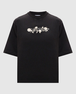 Off-White Черная футболка с принтом логотипа OWAA124S25JER002