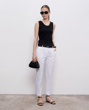 Max Mara Weekend Чорний топ MULTIC в рубчик з емблемою логотипа MULTIC