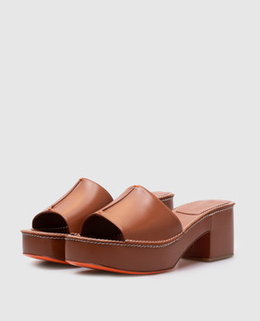 Santoni Коричневі шкіряні сабо WHDN71589ZCPTTIX