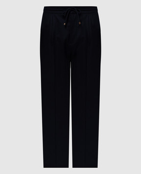 Brunello Cucinelli Синие брюки из шерсти M038PE1710