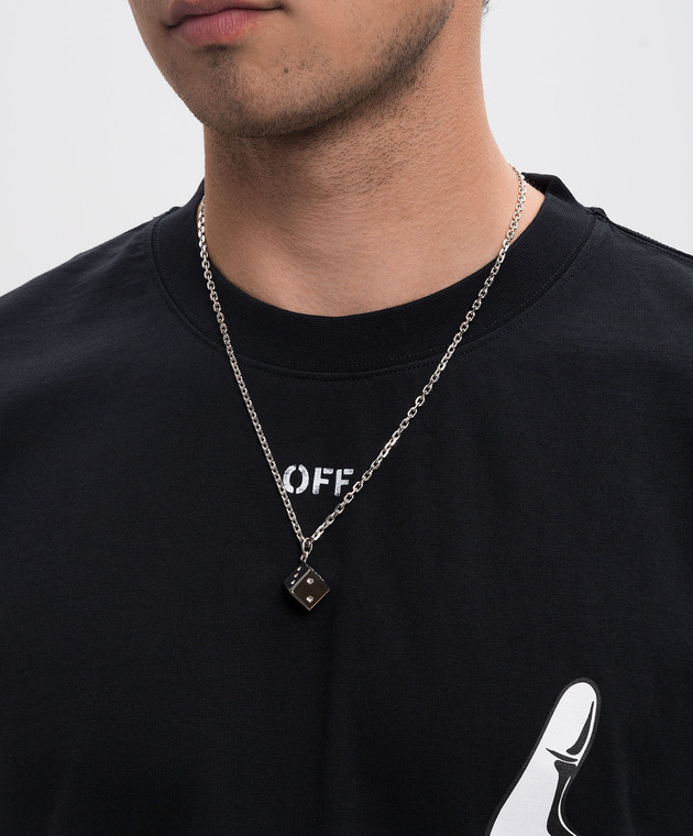Off-White цепочка с подвеской в виде кубика OMOB15KW24MET001 изображение 2