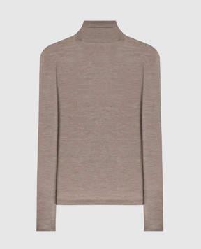 Brunello Cucinelli Бежевий меланжевий гольф з кашеміру та шовку M13800063P