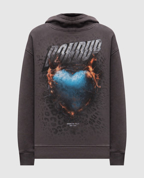 Dondup Серые худи с принтом F509KF0151DLQ3