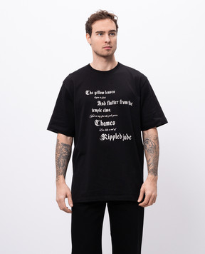 Alexander McQueen Чорна футболка з принтом 815069QTAC7