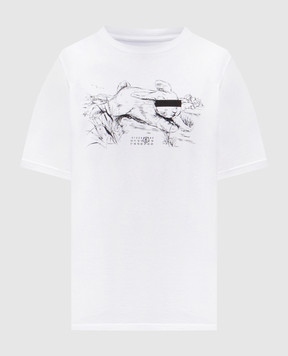 Maison Margiela MM6 Біла футболка з принтом SH2GC0024M20108