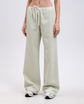 Maison Margiela MM6 Зелені штани з вишивкою логотипа S62KB0235S30653