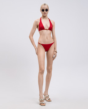 Versace Червоні трусики від купальника з брендовою шпилькою 10181281A12917